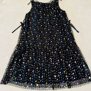 Zara girls' black sequin embroidered dress - Size 13-14